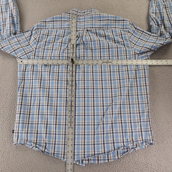 Gap Shirt Mens 2XL Blue Check 100% Cotton Poplin Button Up Long Sleeve‎ - Picture 8 of 10
